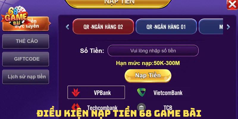 Người nạp tiền 68 Game Bài phải sở hữu tài khoản thành viên hợp lệ