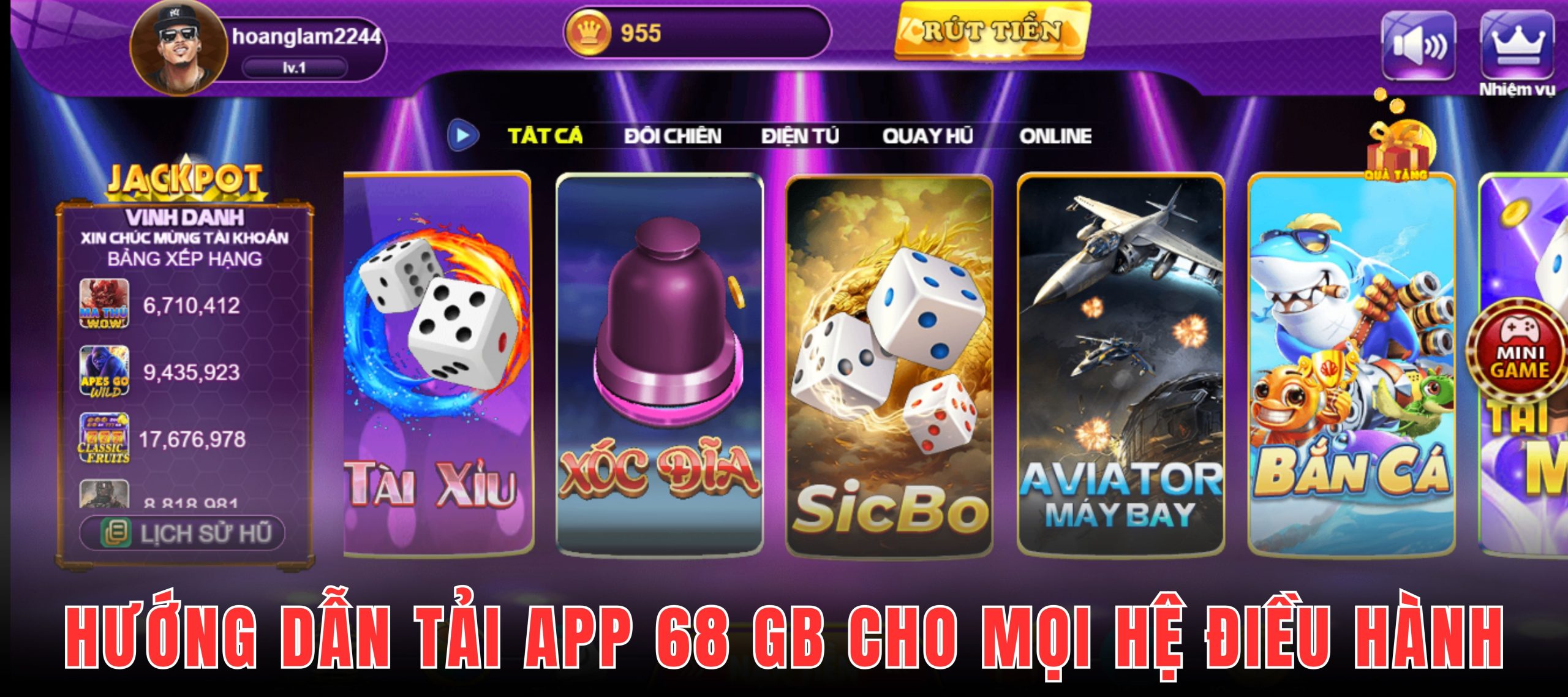 Hướng dẫn cách tải app 68 Game Bài