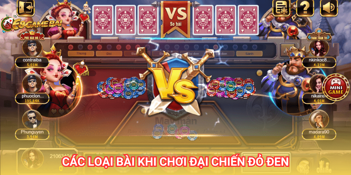 Người chơi cần nắm rõ về thứ tự các loại bài khi chơi Đại chiến đỏ đen 68 Game Bài