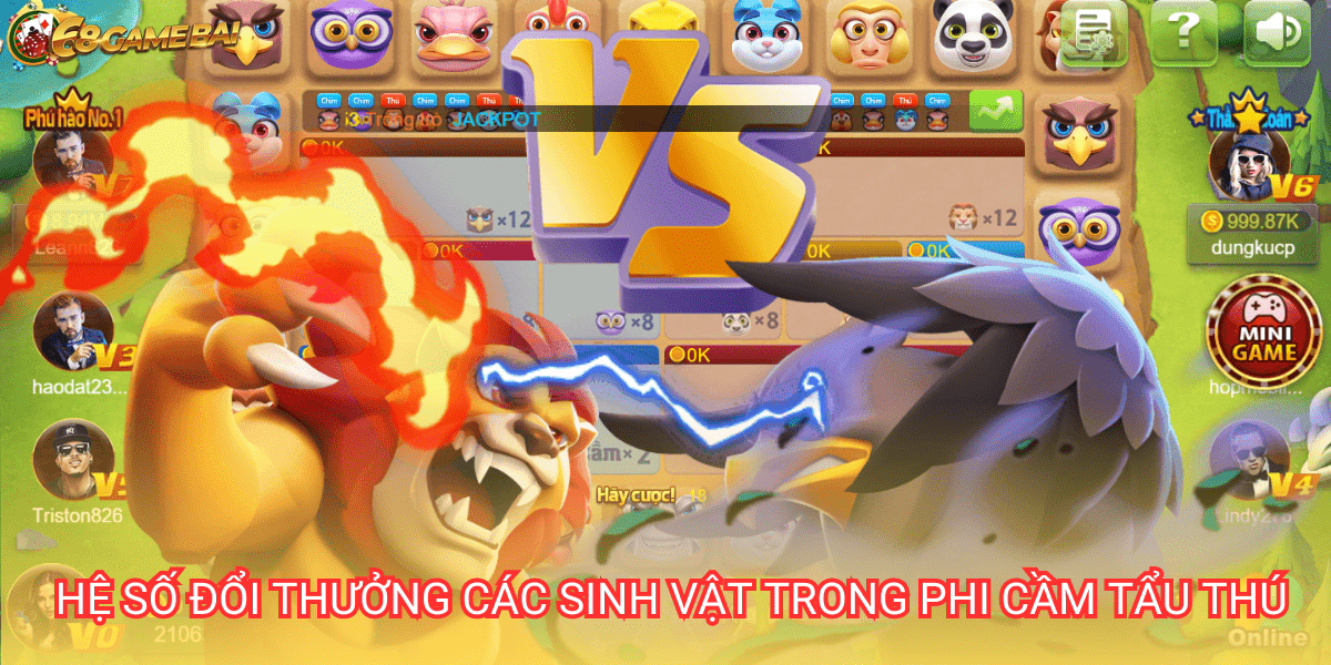 Phi cầm tẩu thú 68 Game Bài có tỷ lệ quy đổi thưởng hấp dẫn ở các sinh vật đặc biệt như cá mập